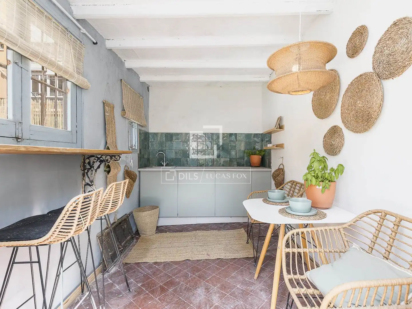 Kitchen of Flat for sale in Barcelona  with Air Conditioner, Private garden and Terrace