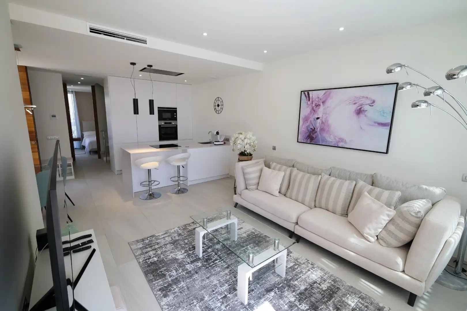 Sala de estar de Casa o chalet de alquiler en Finestrat con Aire acondicionado, Calefacción y Jardín privado