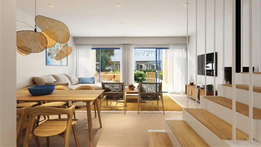 Sala d'estar de Casa o xalet en venda en Alcúdia amb Aire condicionat, Jardí privat i Piscina comunitària