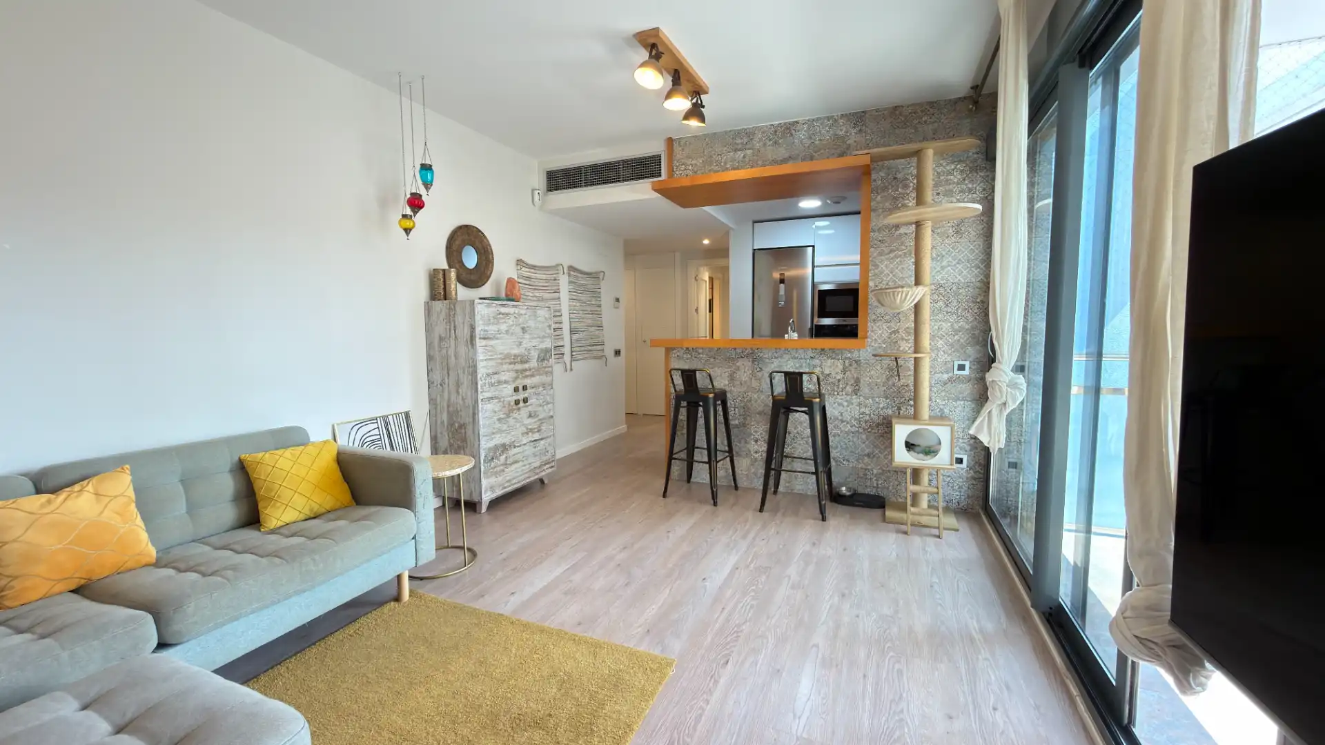 Wohnzimmer von Wohnung zum Verkauf in Badalona mit Klimaanlage, Heizung und Parkett