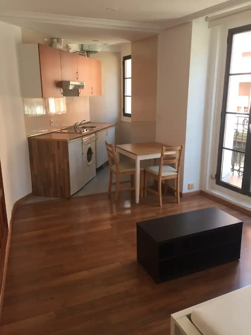 Cuina de Estudi de lloguer en Madrid amb Aire condicionat, Calefacció i Moblat