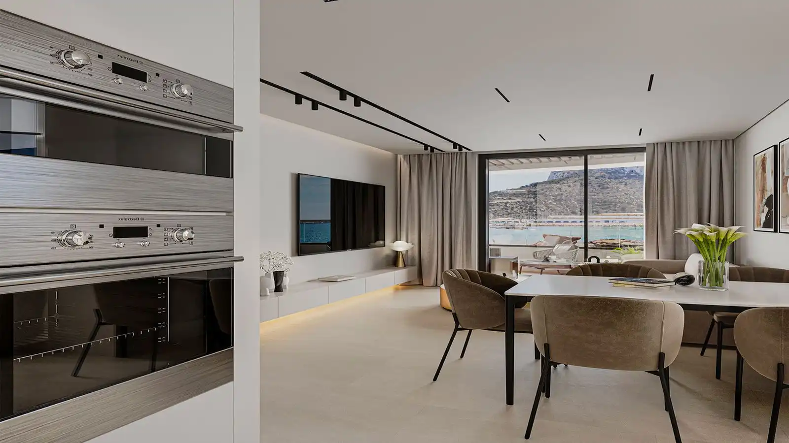Sala de estar de Apartamento en venta en Calpe / Calp con Aire acondicionado, Calefacción y Terraza