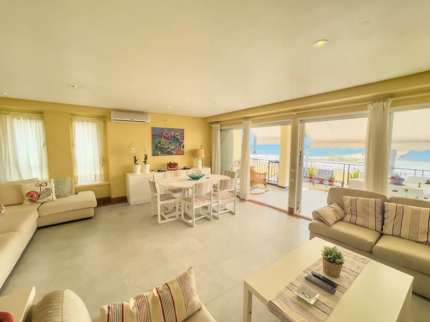 Living room of Duplexes for rent in Santa Pola  with Air Conditioner, Private garden and Terrace