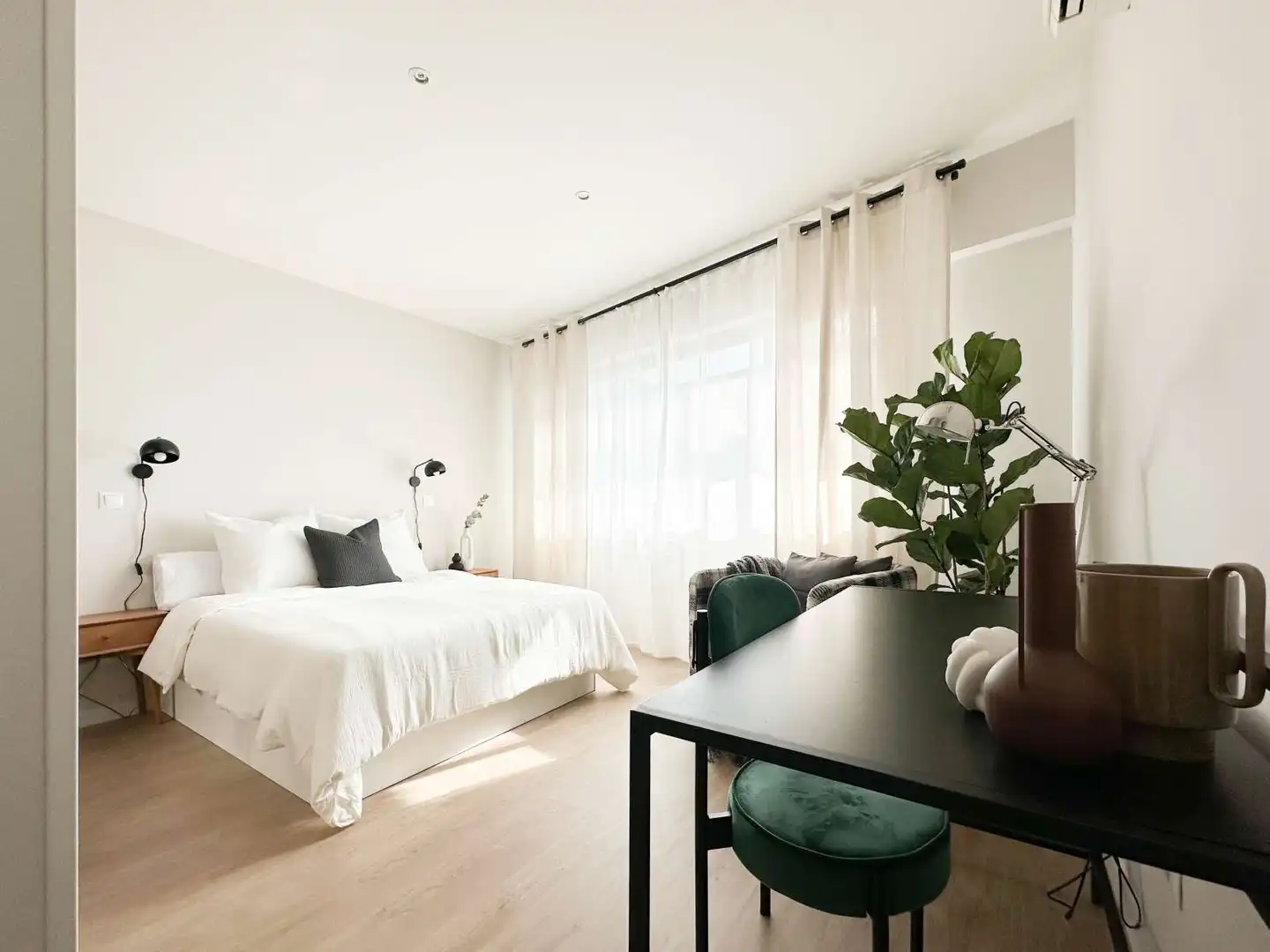 Schlafzimmer von Wohnung zur untervermieten in  Madrid Capital mit Klimaanlage, Heizung und Terrasse