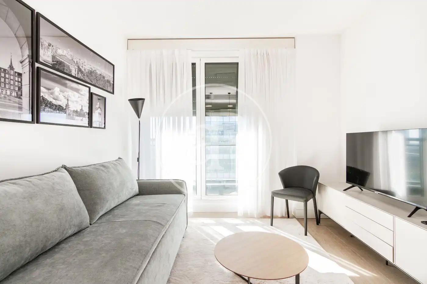 Wohnzimmer von Wohnung zur Miete in Madrid mit Klimaanlage, Heizung und Privatgarten