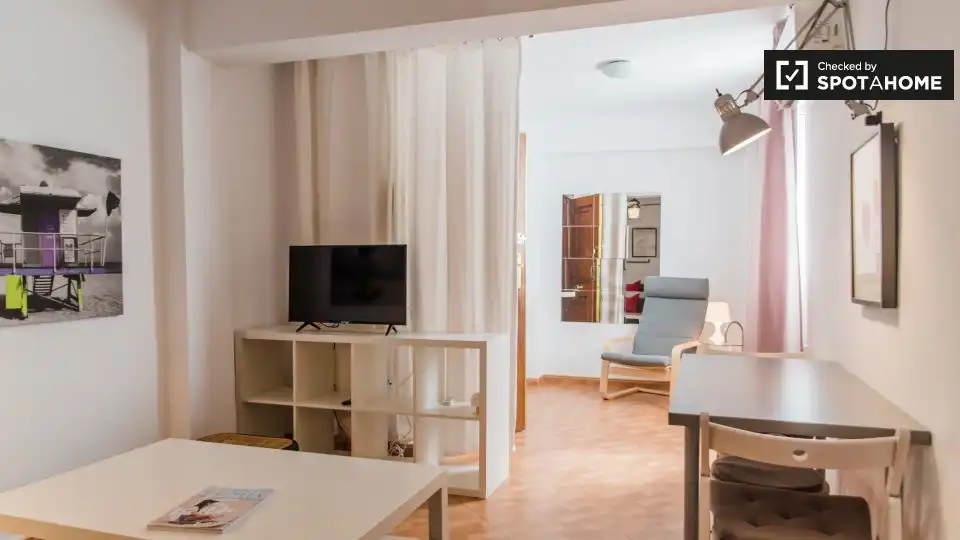 Sala d'estar de Pis de lloguer en Valencia amb Aire condicionat, Calefacció i Moblat