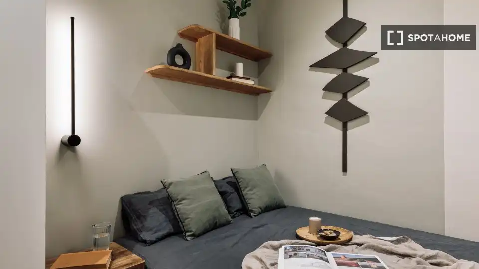 Habitación de Apartamento para compartir en Barcelona con Aire acondicionado, Terraza y Amueblado