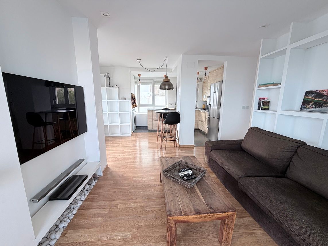 Sala d'estar de Apartament en venda en Santa Pola amb Aire condicionat, Moblat i Piscina comunitària