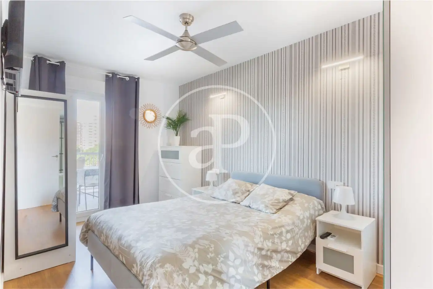 Schlafzimmer von Wohnung zur Miete in Canet d'En Berenguer mit Klimaanlage, Heizung und Privatgarten