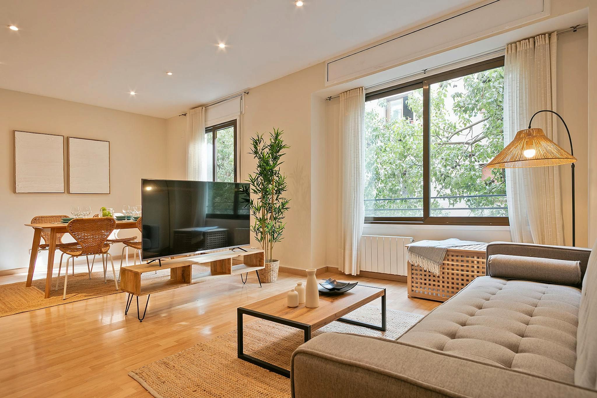 Sala d'estar de Pis de lloguer en  Barcelona Capital amb Aire condicionat, Calefacció i Moblat