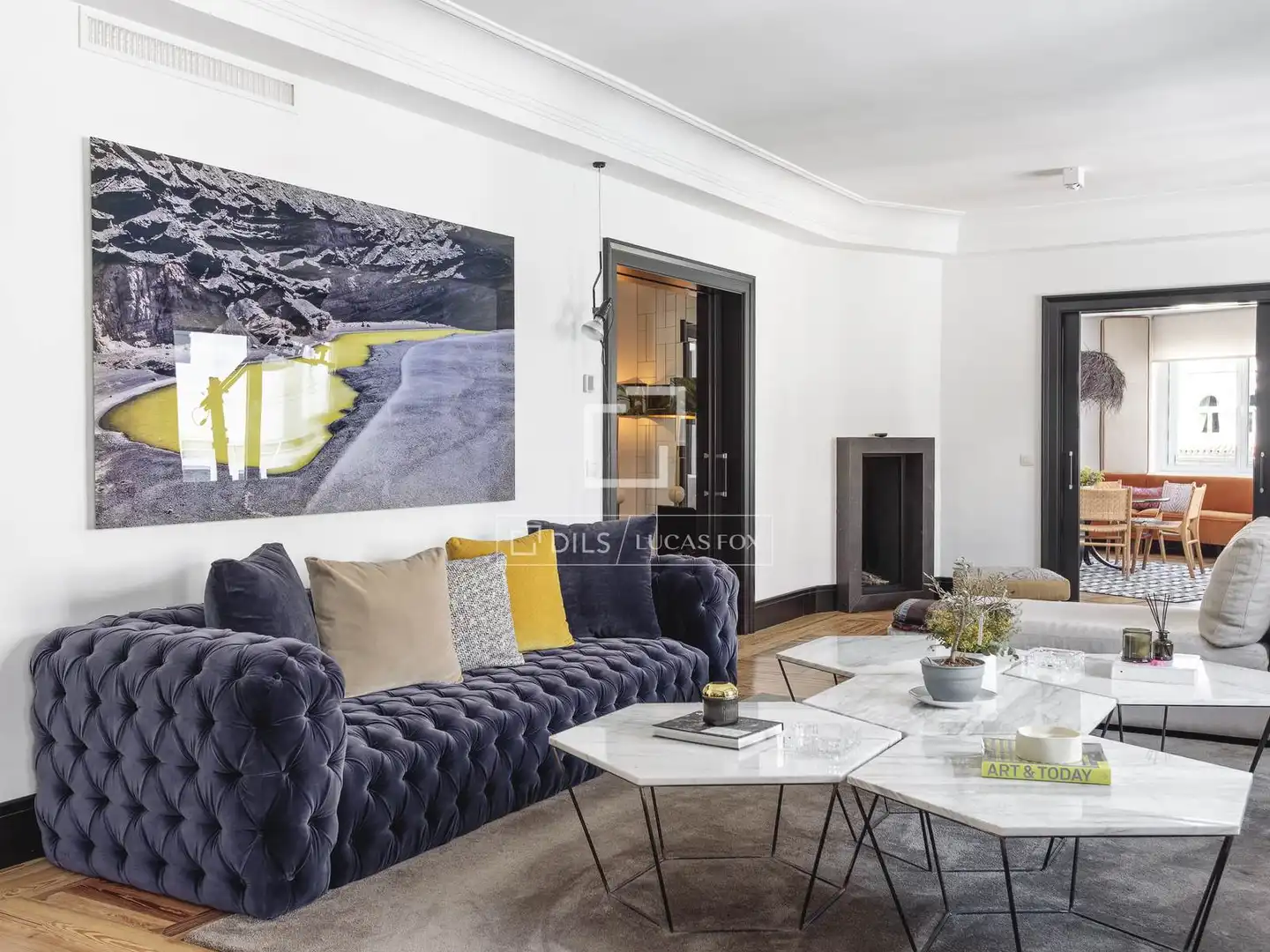 Wohnzimmer von Wohnung zur Miete in Madrid mit Klimaanlage, Heizung und Parkett