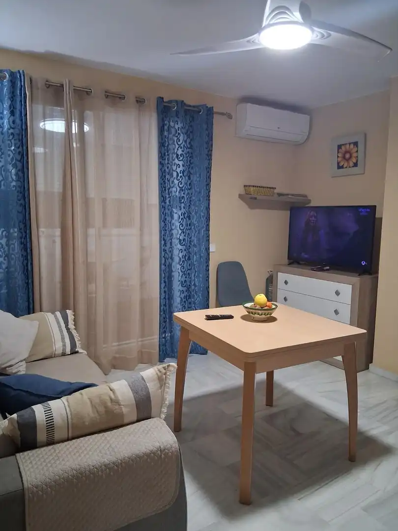 Sala d'estar de Apartament en venda en Roquetas de Mar amb Aire condicionat, Terrassa i Moblat