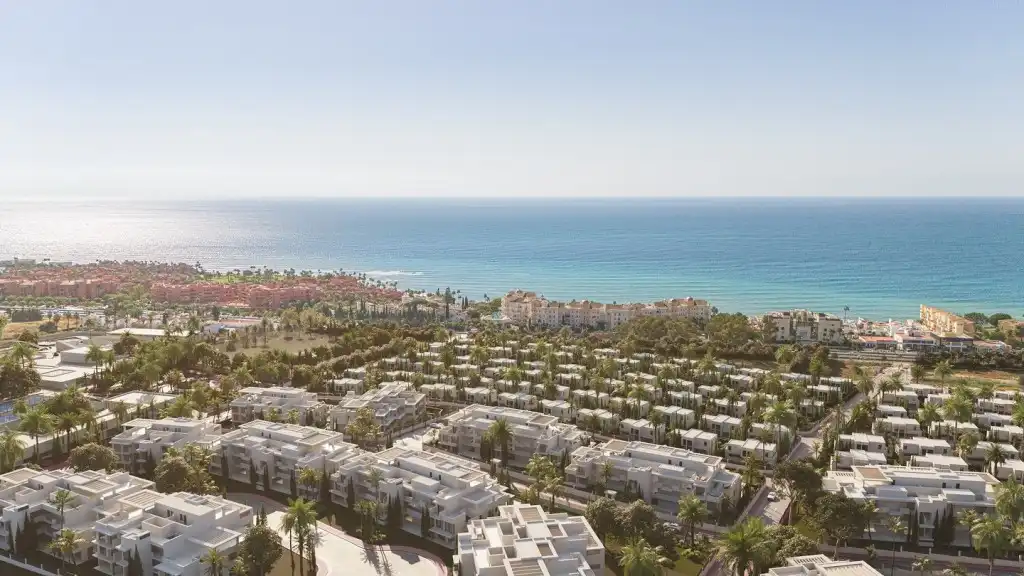 Vista exterior de Apartamento en venta en Estepona con Aire acondicionado, Calefacción y Jardín privado