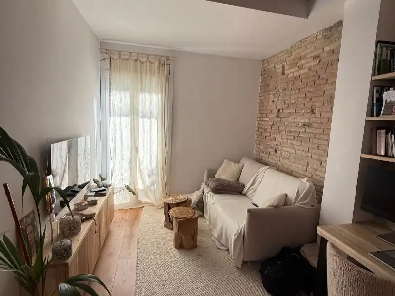 Wohnzimmer von Wohnung zur Miete in Barcelona mit Klimaanlage, Parkett und Möbliert