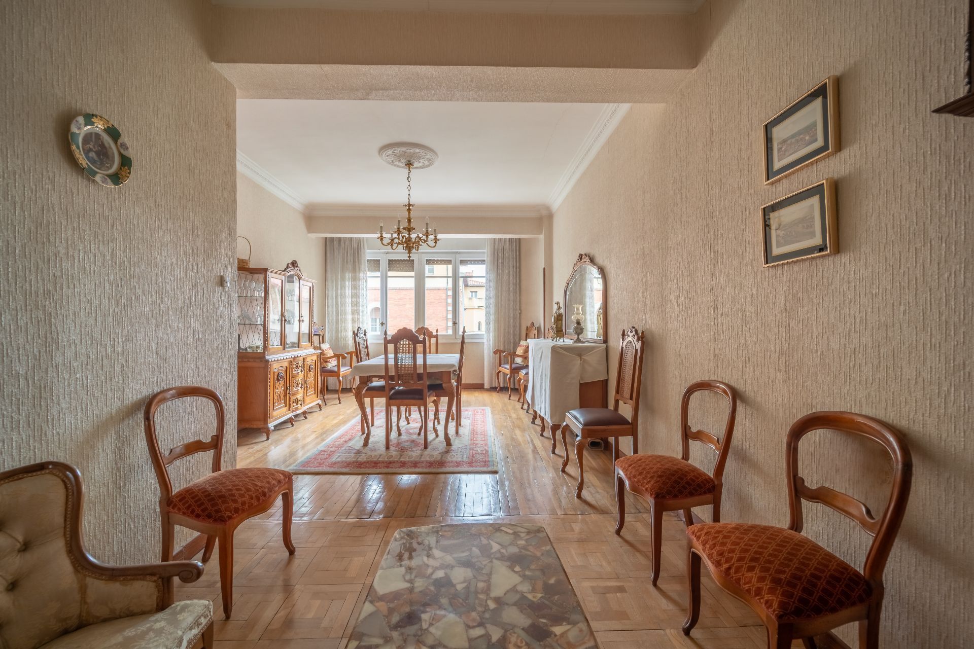 Dining room of Flat for sale in  Pamplona / Iruña  with Heating, Terrace and Furnished