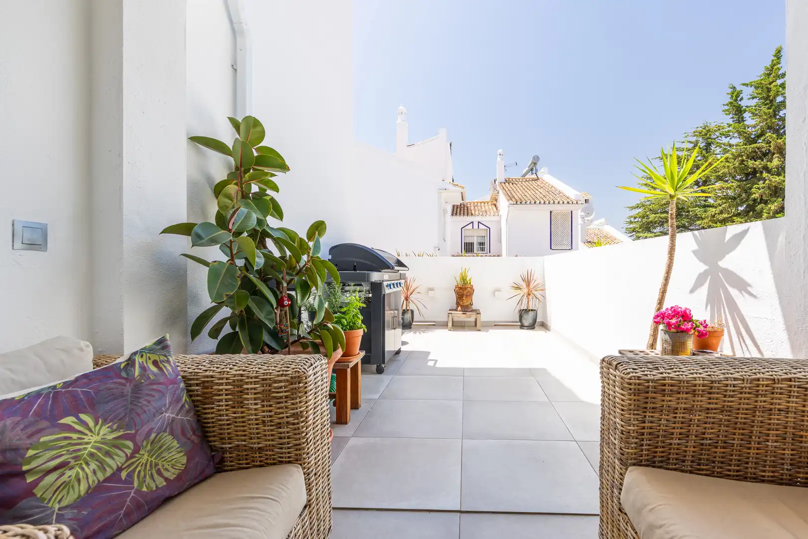 Terrassa de Casa adosada en venda en Mijas amb Aire condicionat, Jardí privat i Terrassa
