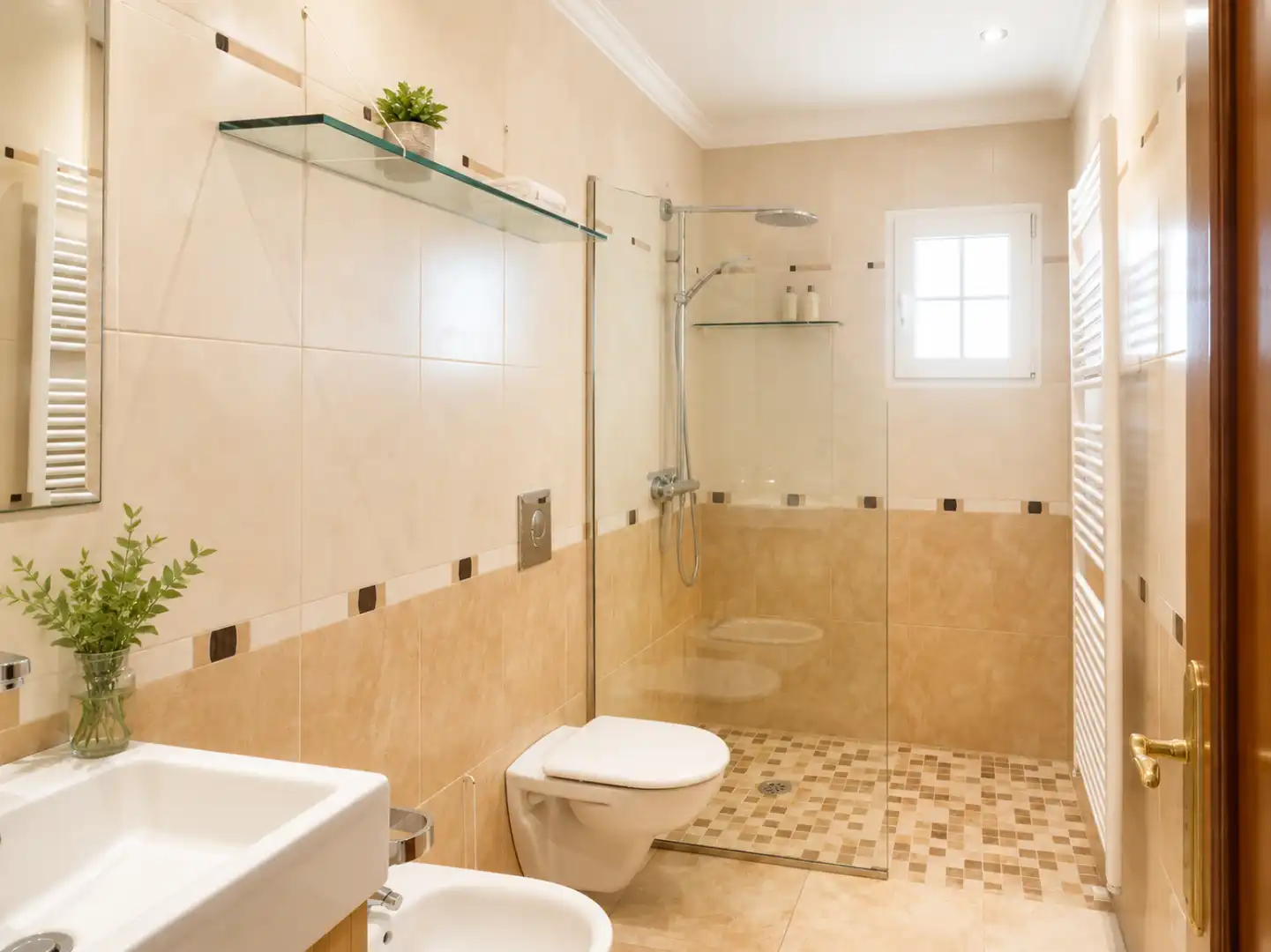 Badezimmer von Haus oder Chalet zur Miete in Porreres mit Klimaanlage, Heizung und Terrasse