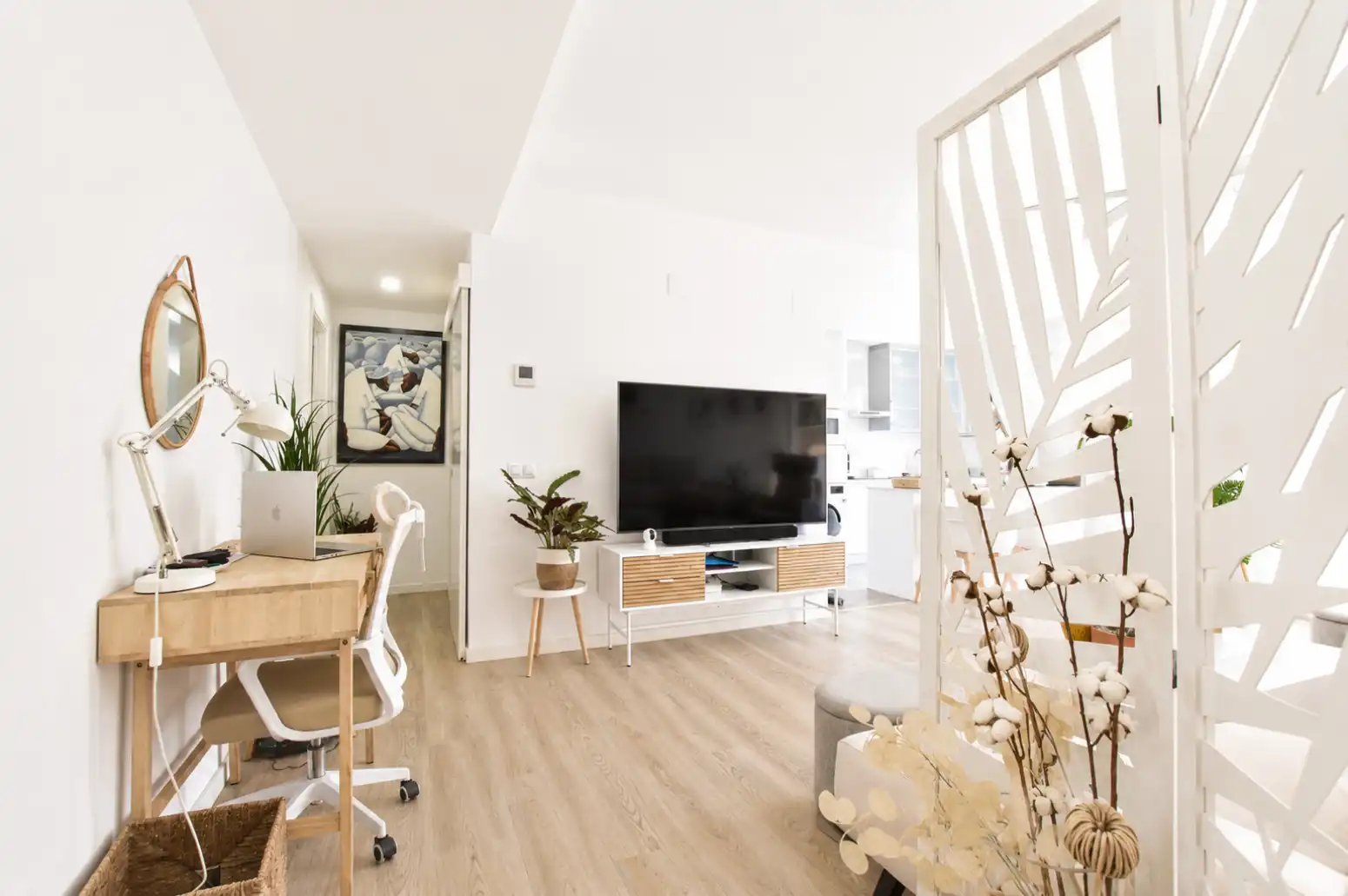 Living room of Flat for sale in Rafelbuñol / Rafelbunyol  with Heating, Furnished and Balcony
