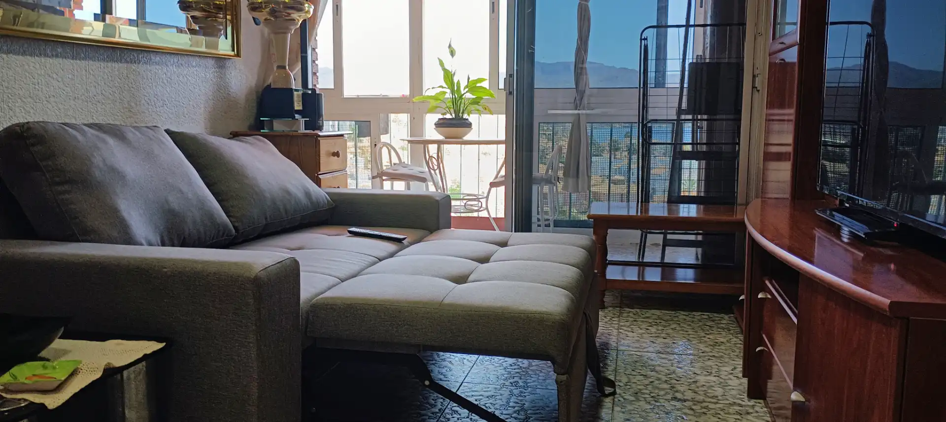 Sala de estar de Apartamento en venta en Mazarrón con Calefacción, Amueblado y Horno