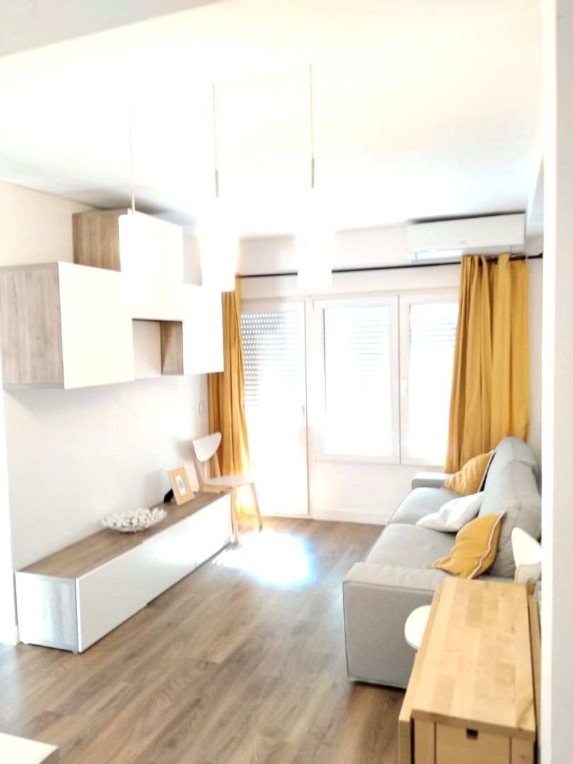 Living room of Flat to rent in  Madrid Capital  with Air Conditioner, Terrace and Furnished