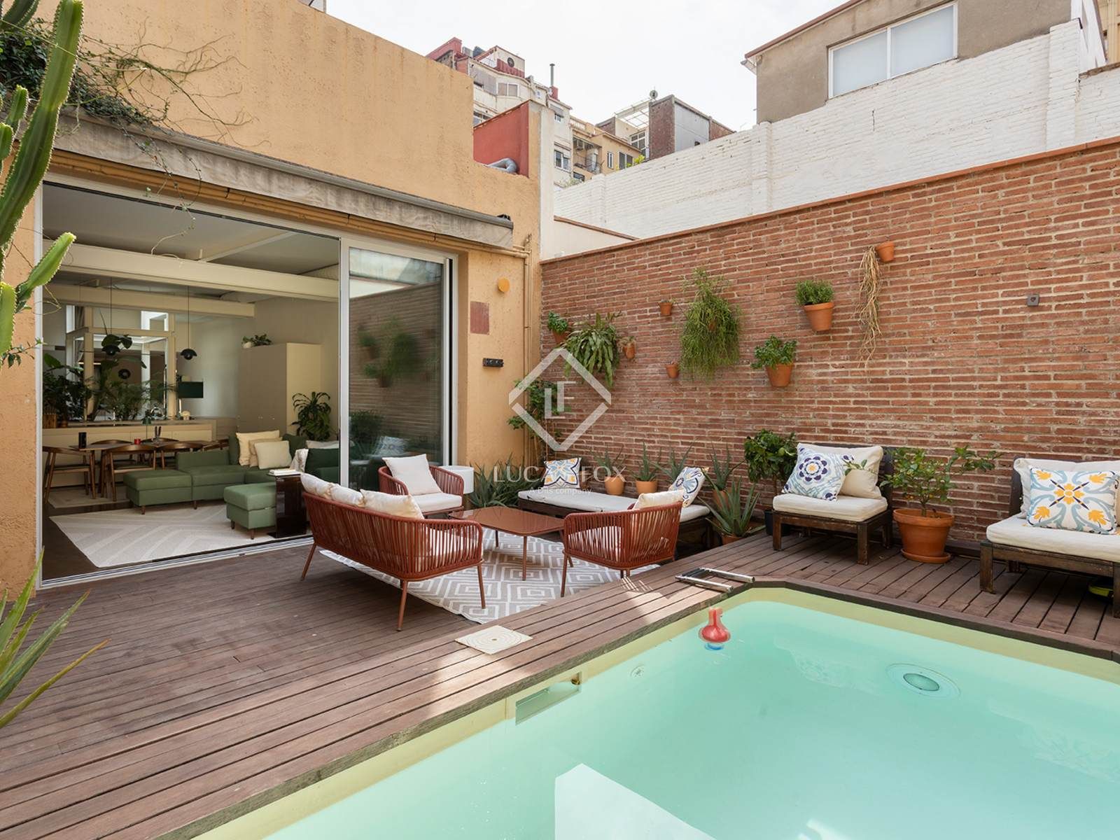 Terrace of Flat for sale in  Barcelona Capital  with Air Conditioner, Private garden and Parquet flooring