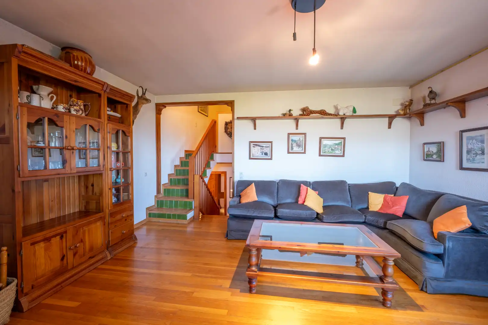 Sala d'estar de Casa adosada en venda en Alp amb Calefacció, Jardí privat i Parquet
