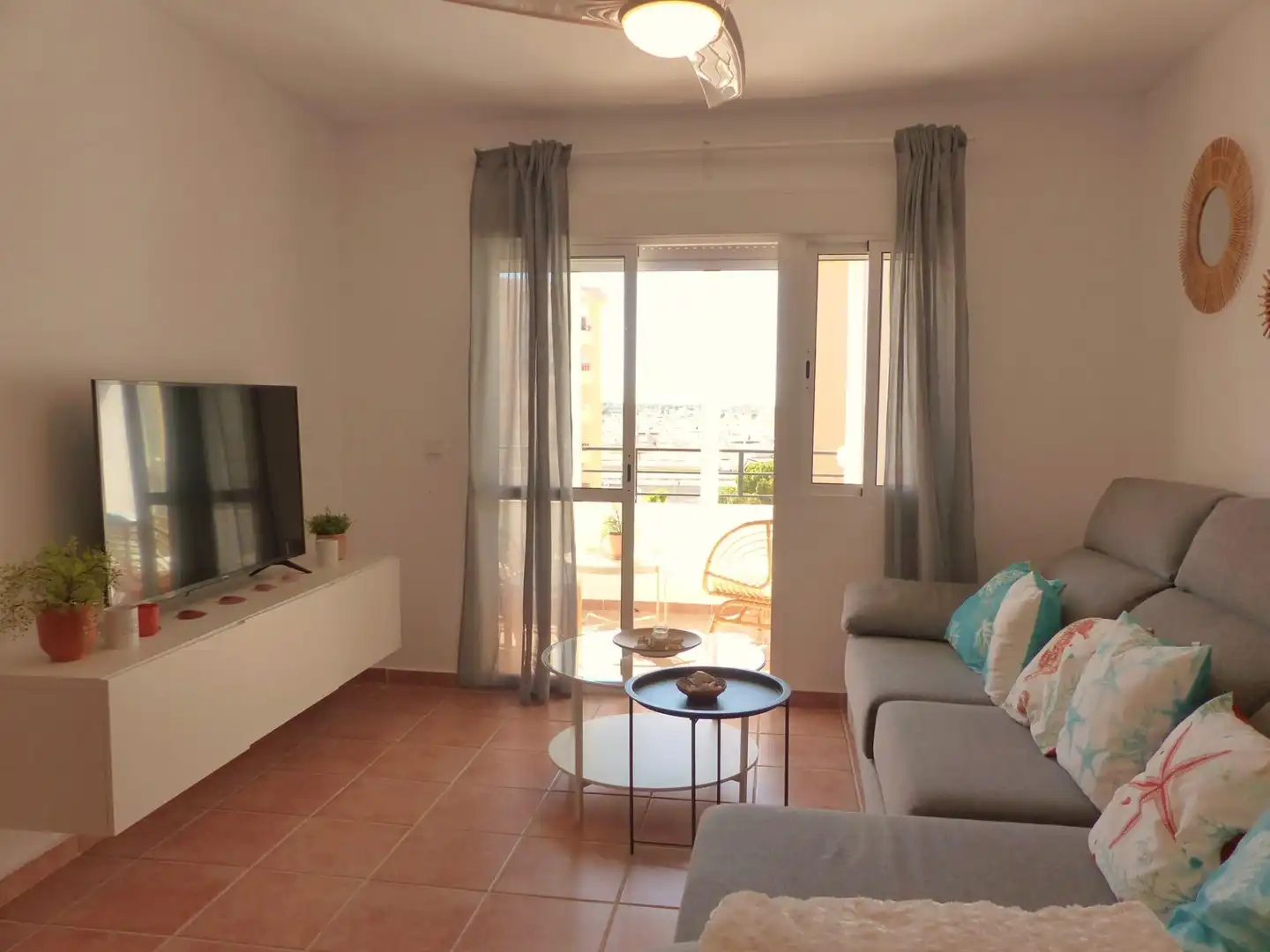 Living room of Flat for sale in Chipiona  with Air Conditioner, Terrace and Furnished