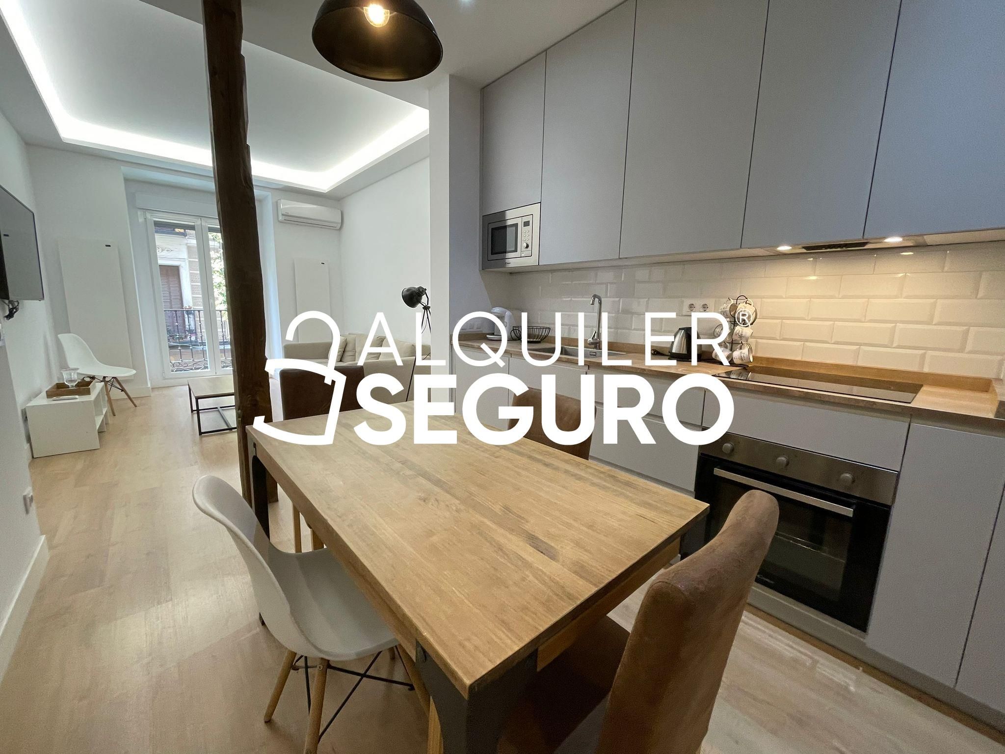 Kitchen of Flat to rent in  Madrid Capital  with Air Conditioner, Heating and Terrace