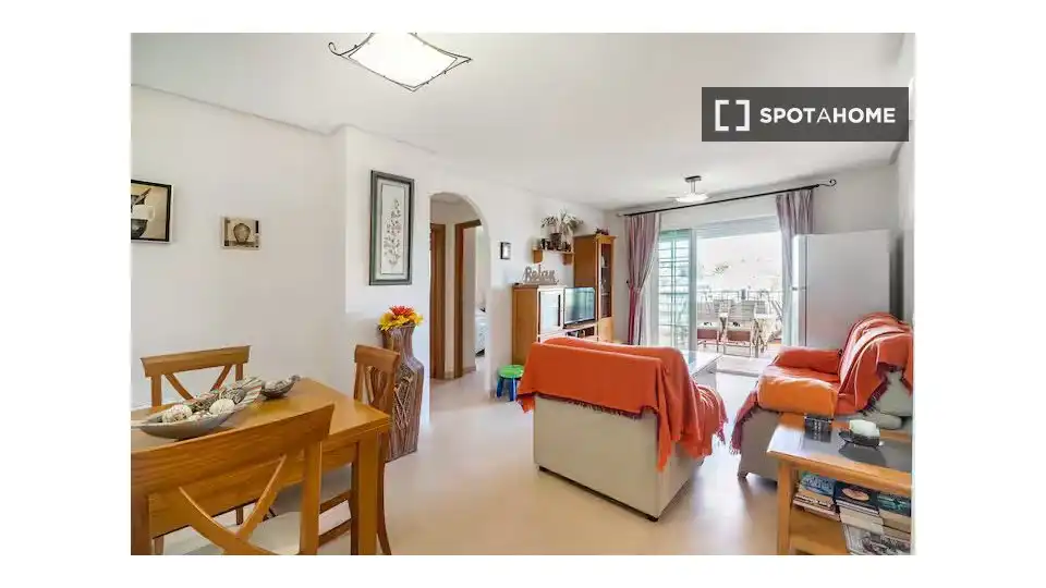 Living room of Apartments for share in Pilar de la Horadada  with Air Conditioner, Terrace and Furnished