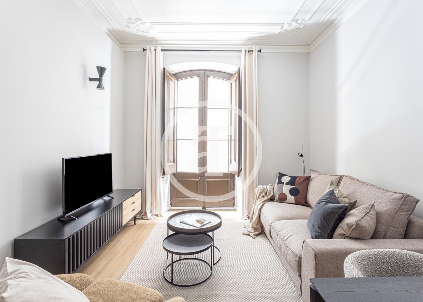 Living room of Flat to rent in  Barcelona Capital  with Air Conditioner, Heating and Furnished