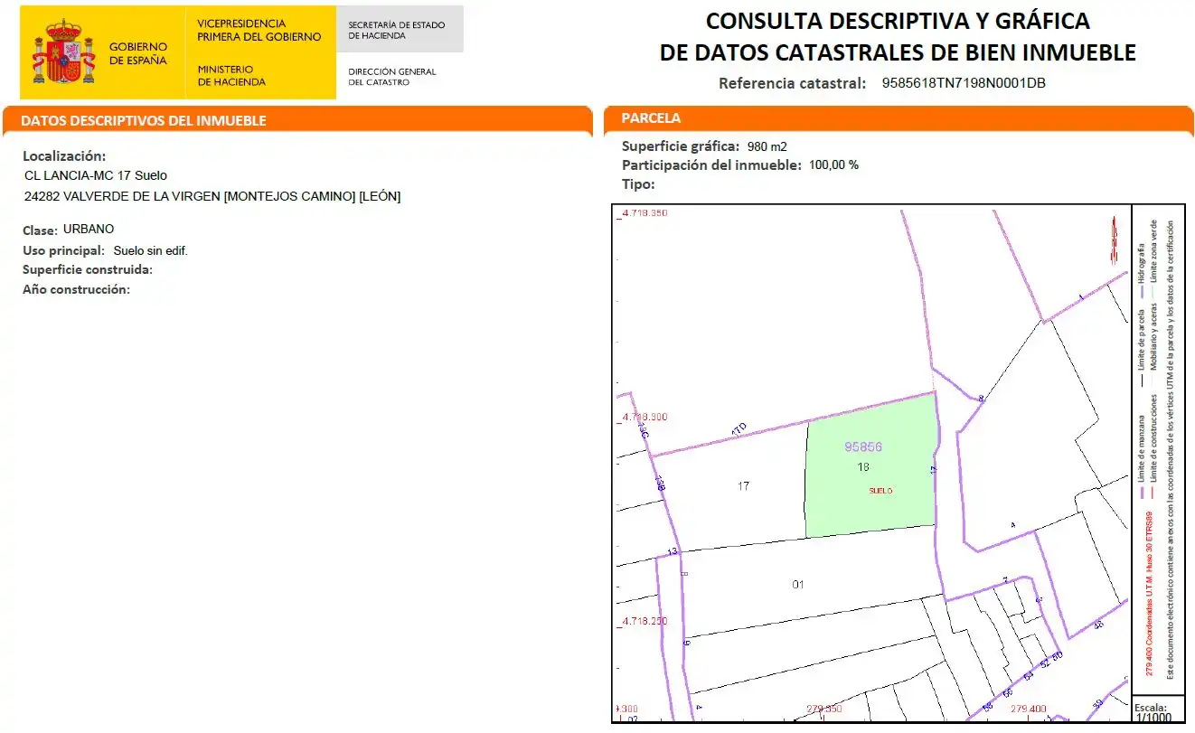 Residential land for sale in Valverde de la Virgen, imagen 4
