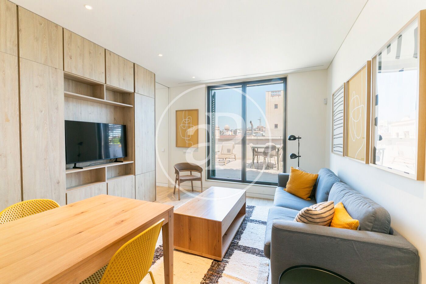 Living room of Flat to rent in  Barcelona Capital  with Air Conditioner, Heating and Terrace