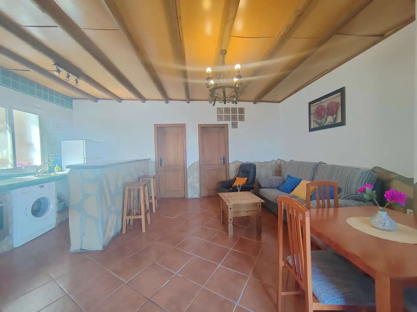 Sala de estar de Apartamento de alquiler en Cómpeta con Aire acondicionado y Amueblado