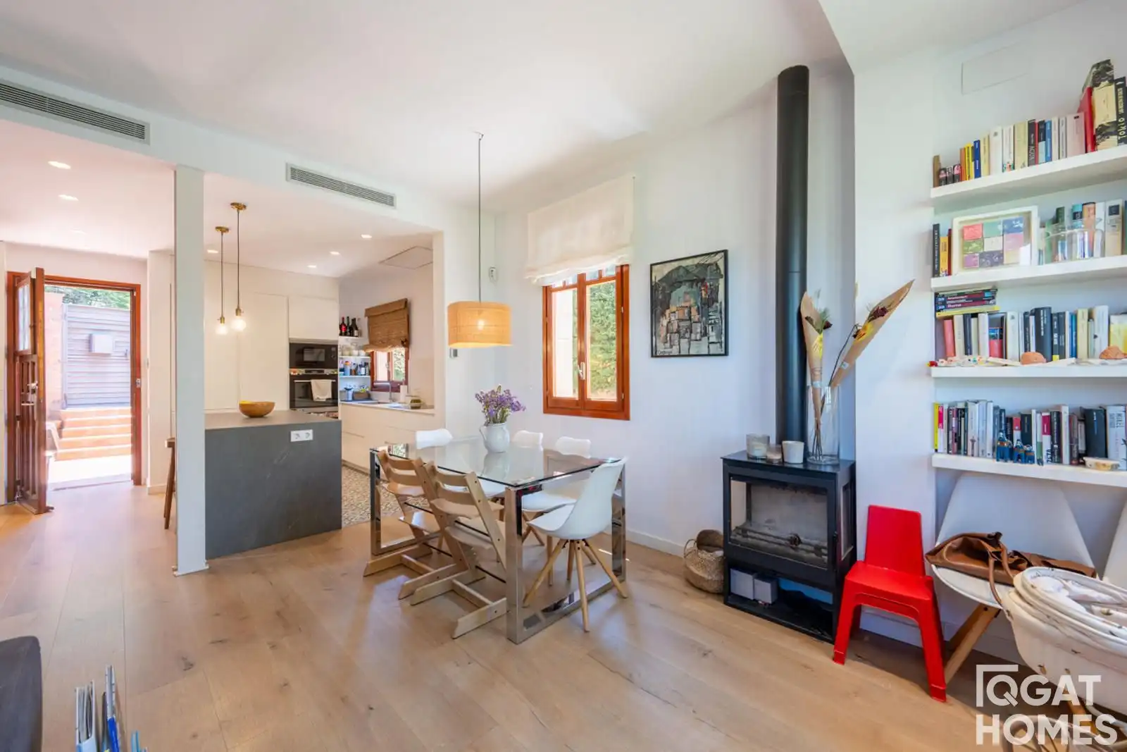 Dining room of Detached homes for sale in Sant Cugat del Vallès  with Air Conditioner, Heating and Terrace