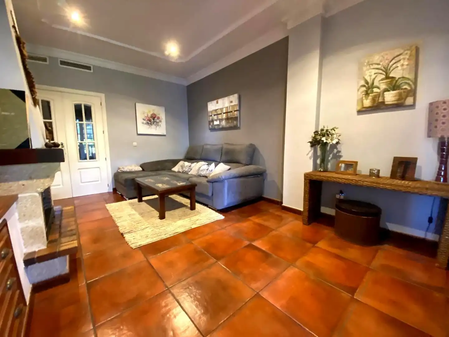 Sala d'estar de Casa o xalet en venda en Badajoz amb Aire condicionat, Jardí privat i Terrassa
