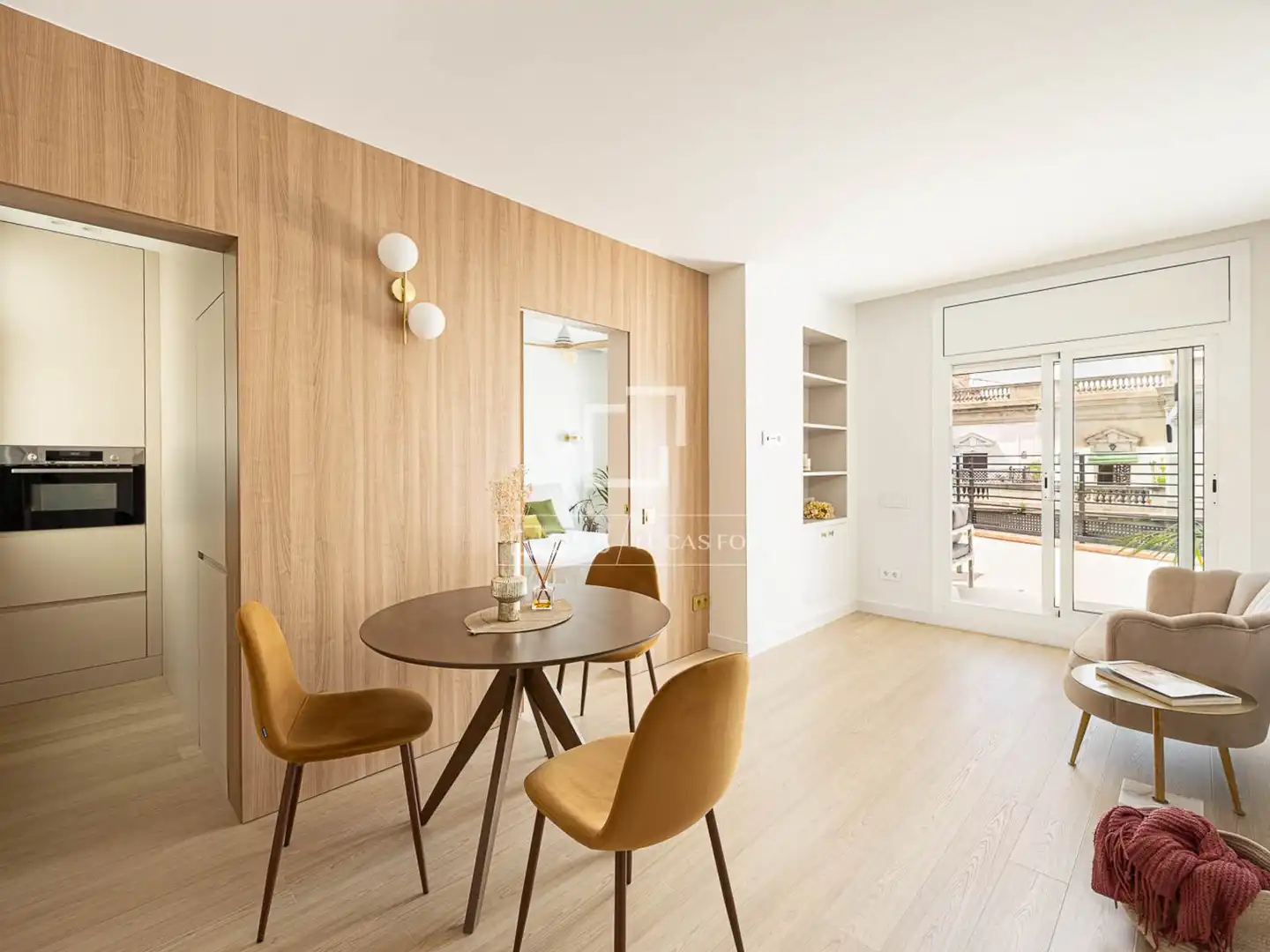 Schlafzimmer von Wohnung zur Miete in Barcelona mit Klimaanlage, Parkett und Terrasse