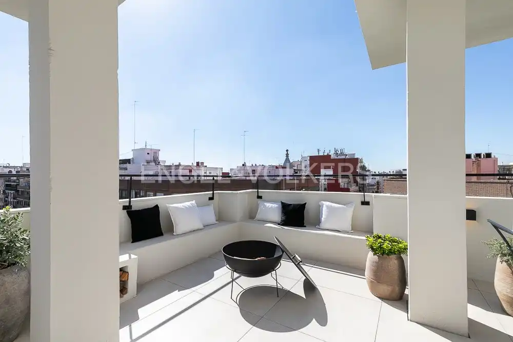 Terrace of Attic for rent in Valencia  with Air Conditioner, Heating and Terrace