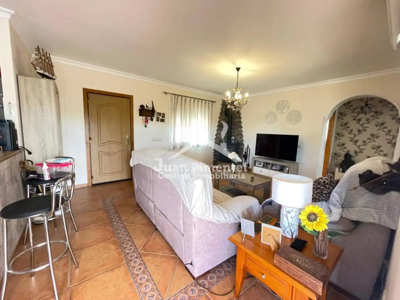 Sala d'estar de Finca rústica en venda en Estepona amb Aire condicionat, Jardí privat i Terrassa