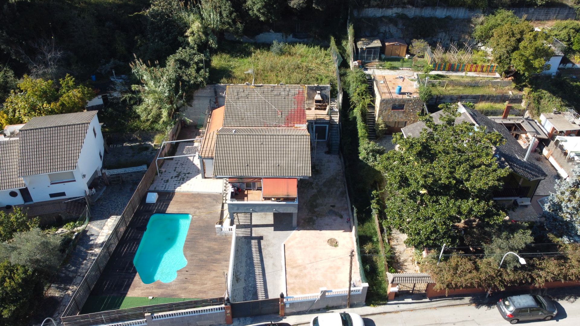 Exterior view of House or chalet for sale in Santa Maria de Palautordera  with Air Conditioner, Heating and Private garden