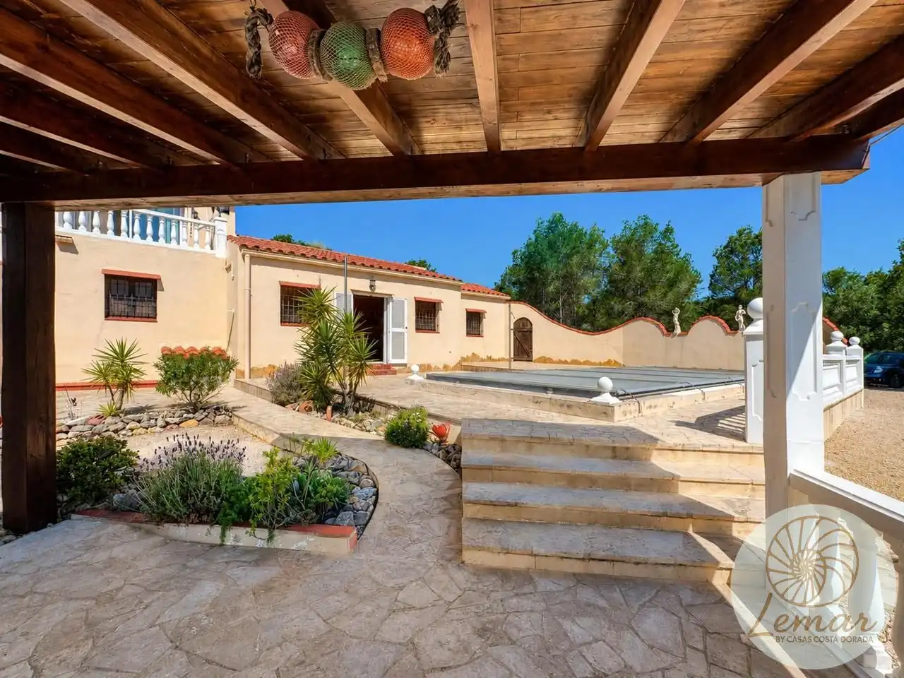 Terraza de Finca rústica en venta en El Perelló con Jardín privado, Terraza y Piscina