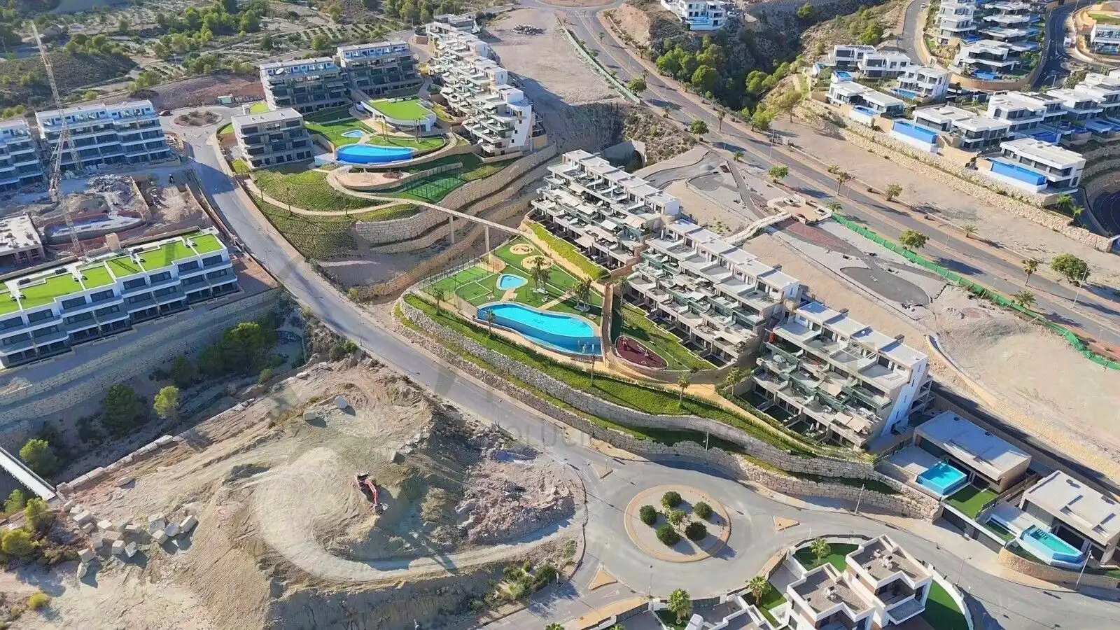 Außenansicht von Wohnung zum Verkauf in Finestrat mit Klimaanlage, Heizung und Privatgarten
