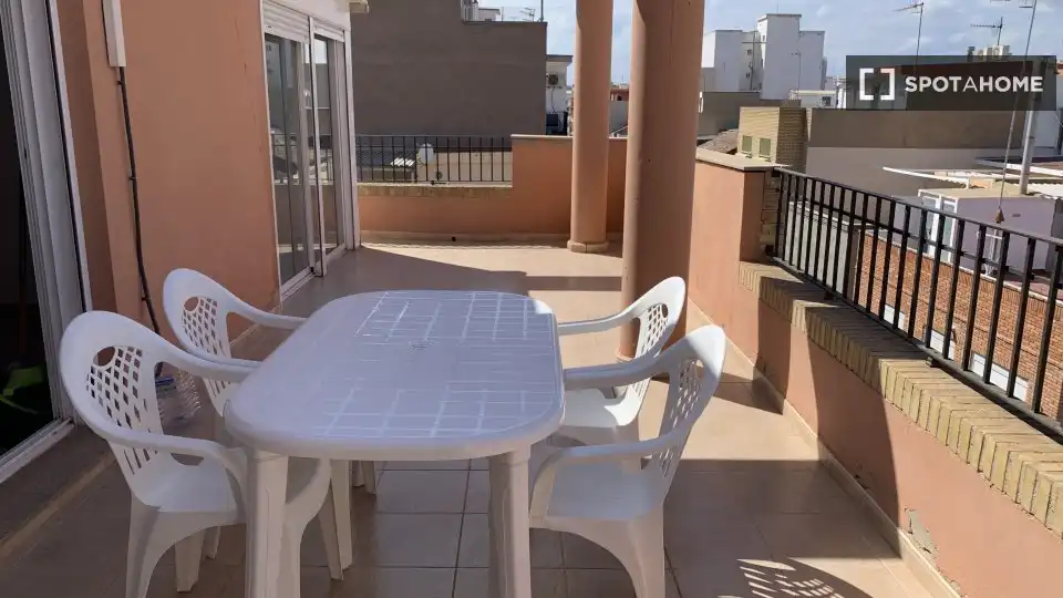 Terraza de Piso de alquiler en Sagunto / Sagunt con Aire acondicionado, Calefacción y Amueblado