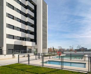 Swimming pool of Flat for sale in  Madrid Capital  with Heating, Terrace and Storage room