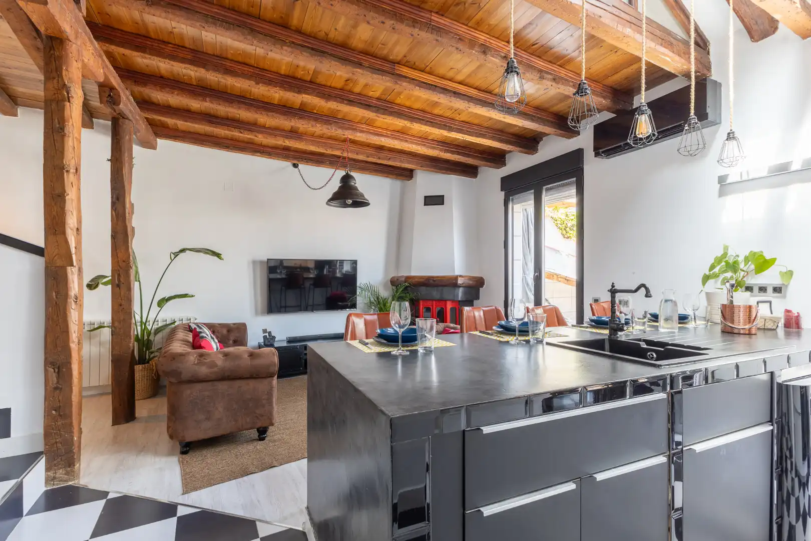 Cuina de Àtic de lloguer en Madrid amb Aire condicionat, Calefacció i Parquet