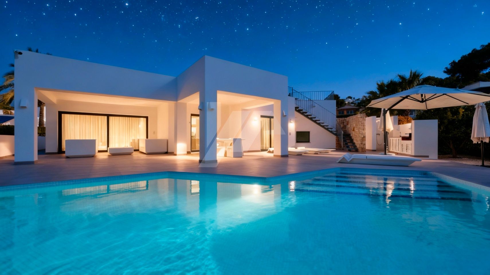 Piscina de Casa o chalet en venta en Moraira con Aire acondicionado, Calefacción y Jardín privado