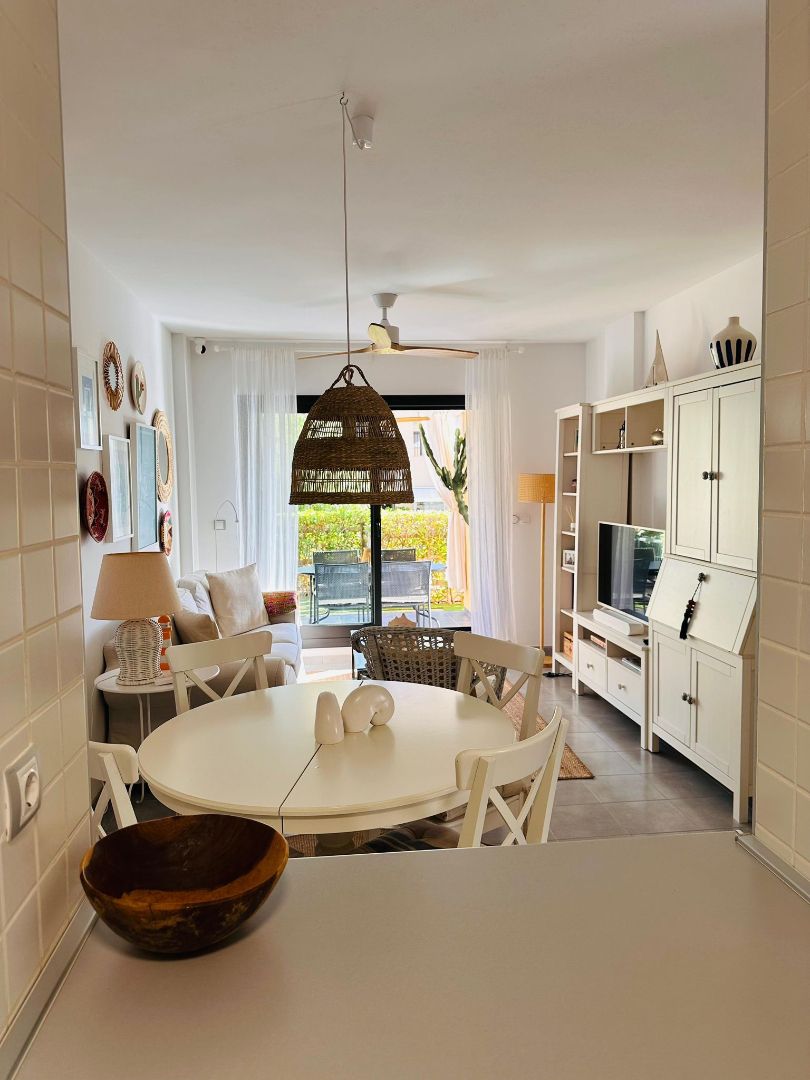 Wohnzimmer von Wohnung zum Verkauf in Vera mit Klimaanlage, Heizung und Privatgarten