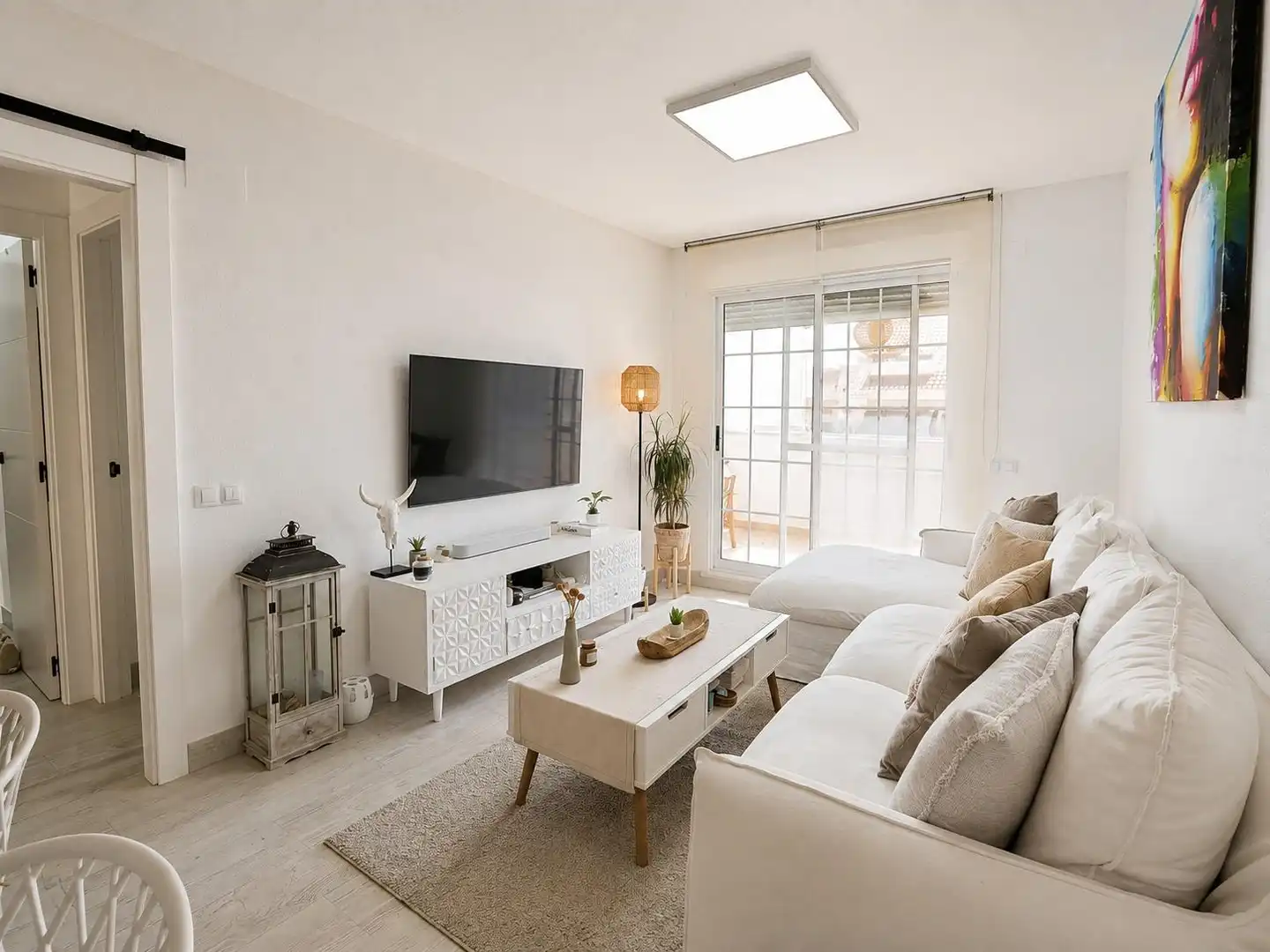 Living room of Flat for sale in Santa Pola  with Air Conditioner, Heating and Parquet flooring