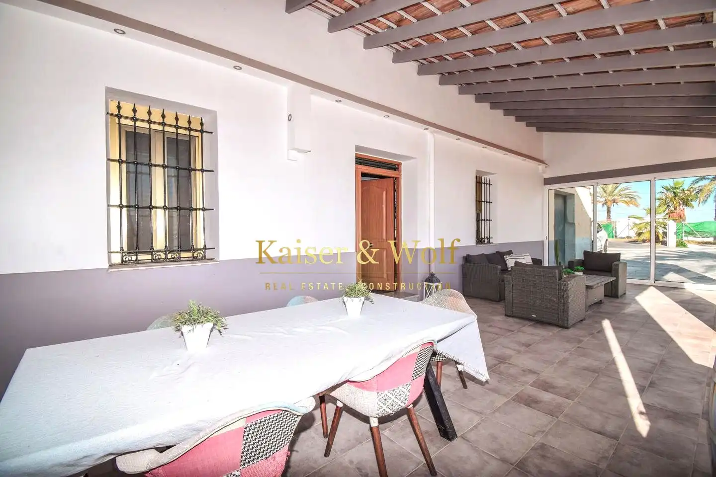 Terraza de Finca rústica en venta en Elche / Elx con Aire acondicionado y Jardín privado