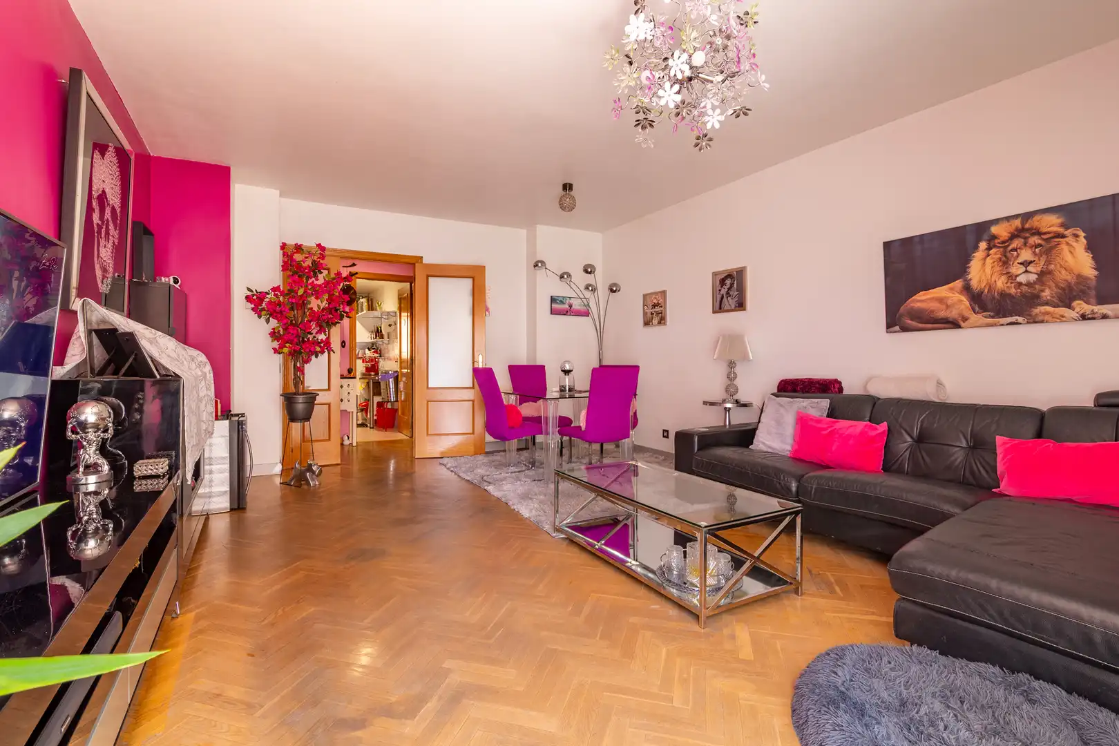 Living room of Ground floor for sale in Alcorcón  with Heating, Private garden and Parquet flooring
