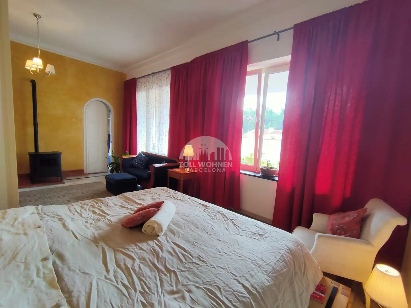 Schlafzimmer von Einfamilien-Reihenhaus zum Verkauf in Gelida mit Klimaanlage, Heizung und Terrasse